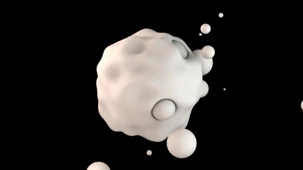 Loop Animation Alpha Channel Abstract Sphere Wavy Surface Flying Balls — 图库视频影像