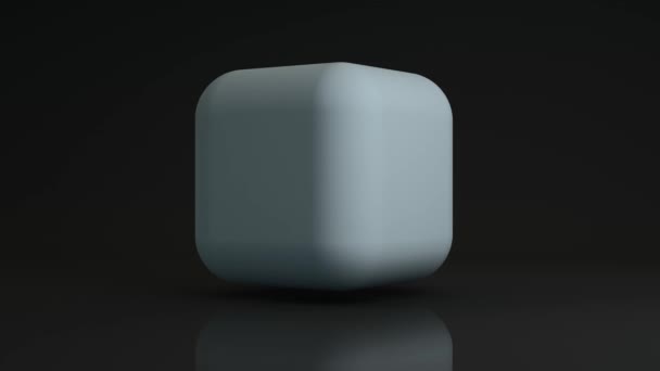 Bucle Animación Cubo Azul Que Convierte Una Esfera Con Una — Vídeos de Stock