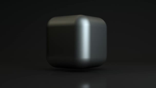 Animation Boucle Cube Abstrait Transformé Sphère Une Sphère Avec Des — Video