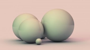 Siyah arka planda beyaz bir topun 3 boyutlu animasyonu. Küre yavaş yavaş kendini yok eder, uzayda parçalara ayrılır. Dünyanın sonunun 3 boyutlu soyutlanması.