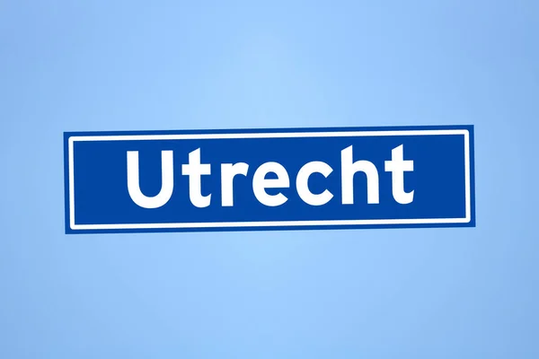 Utrecht - znak nazwy miejscowości w Holandii — Zdjęcie stockowe
