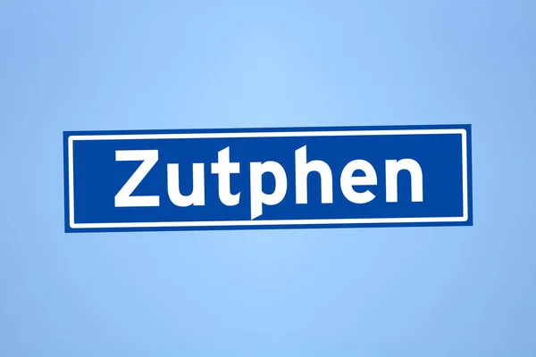 Zutphen place name sign in the Netherlands — Stock Photo, Image