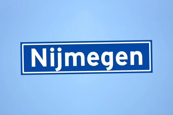 Знак імені міста Неймеген у Нідерландах — стокове фото