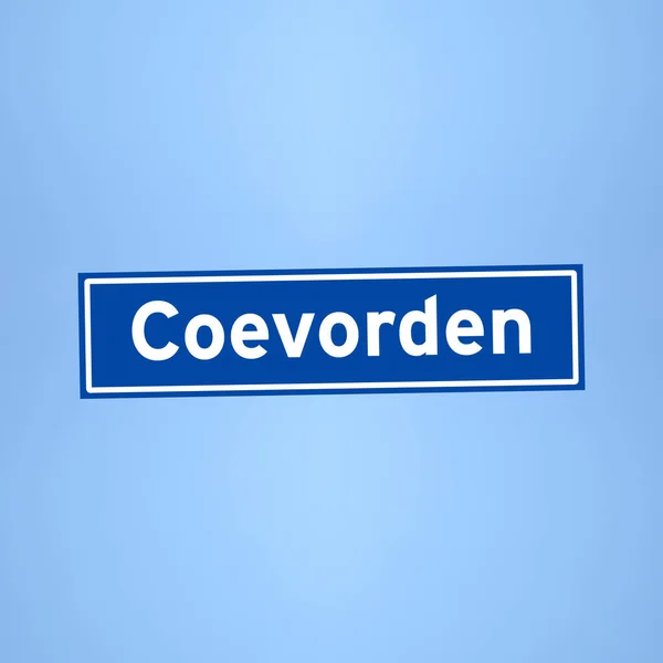 Знак Coevorden place name в Нидерландах — стоковое фото