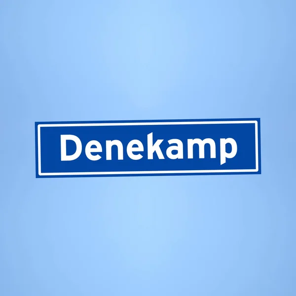 Знак "Denekamp place name" в Нидерландах — стоковое фото