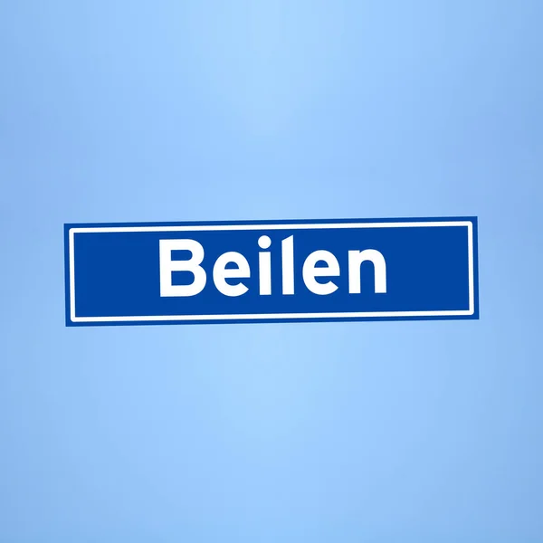 Beilen place name sign in the Netherlands — Stock Photo, Image