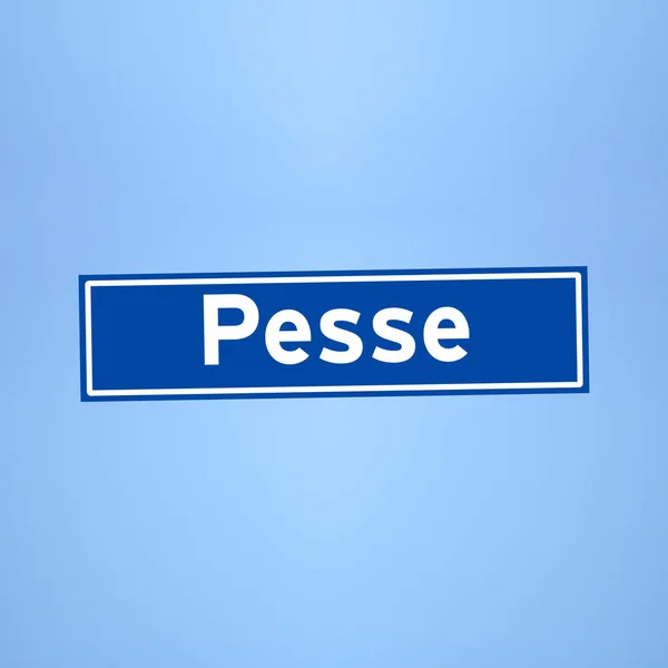 Pesse place name sign in the Netherlands — Stock Photo, Image