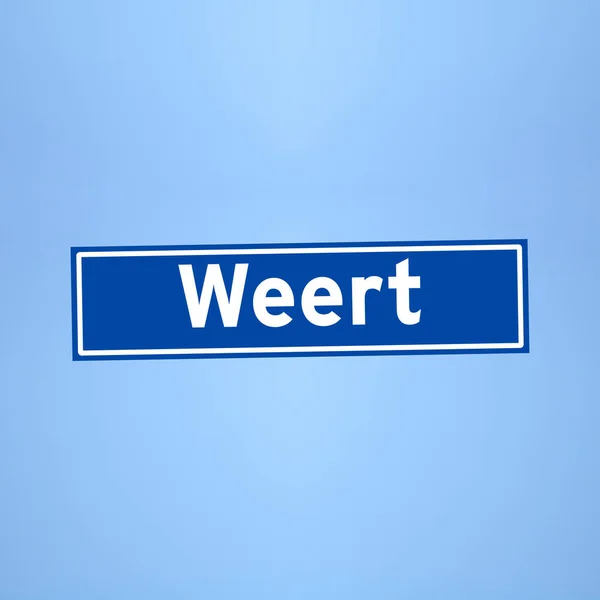 Weert place name sign in the Netherlands — Stock Photo, Image