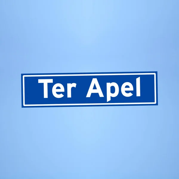 Ter Apel place name sign in the Netherlands — стокове фото