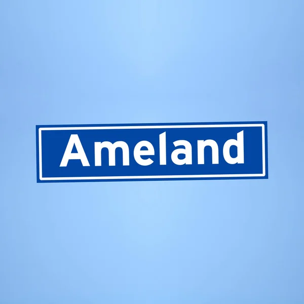 Знак "Ameland place name" в Нидерландах — стоковое фото