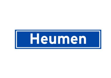 Heumen, Hollandalı isim işaretini izole etti. Hollanda 'dan şehir tabelası.