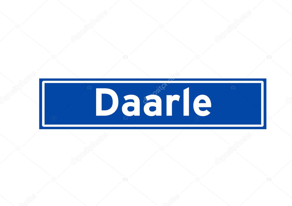 Daarle isolated Dutch place name sign. City sign from the Netherlands.