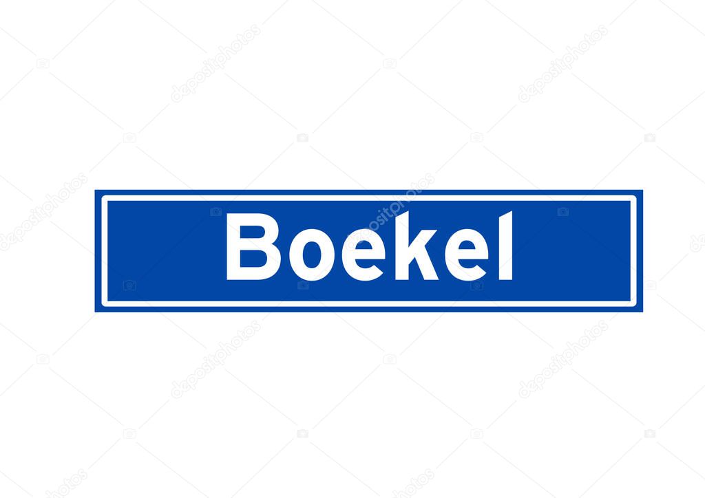 Boekel isolated Dutch place name sign. City sign from the Netherlands.