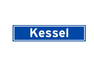 Kessel, Hollandalıların isim işaretlerini izole etti. Hollanda 'dan şehir tabelası.