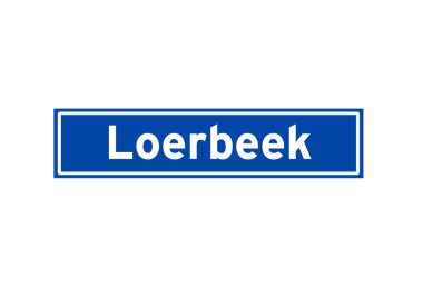 Loerbeek, Hollandalı isim işaretini izole etti. Hollanda 'dan şehir tabelası.