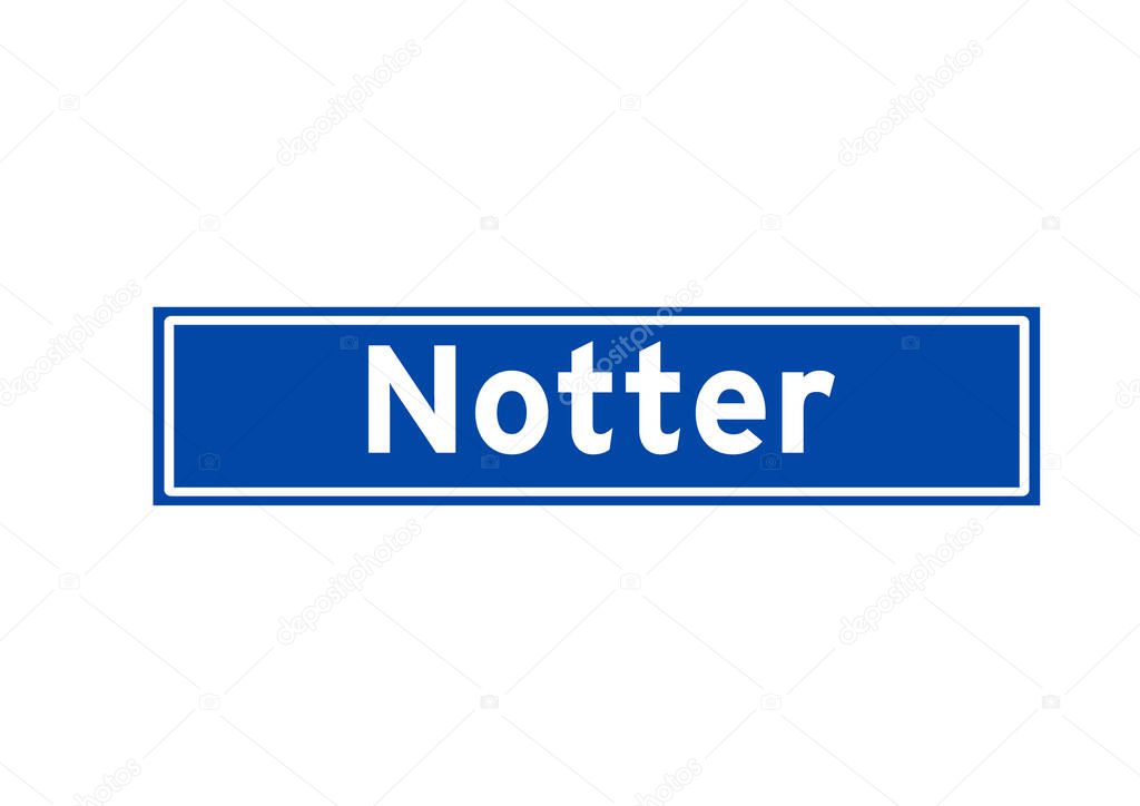 Notter isolated Dutch place name sign. City sign from the Netherlands.