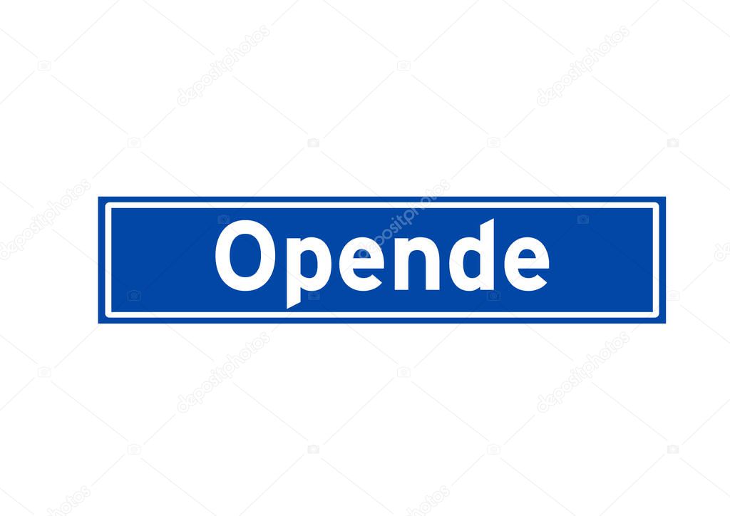 Opende isolated Dutch place name sign. City sign from the Netherlands.