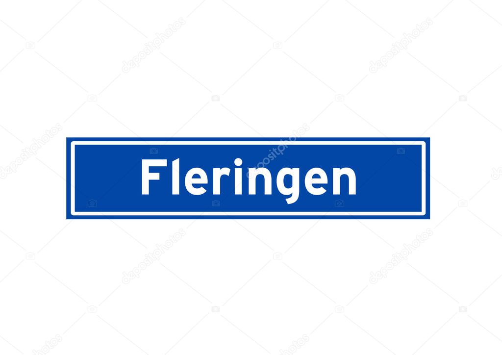 Fleringen isolated Dutch place name sign. City sign from the Netherlands.