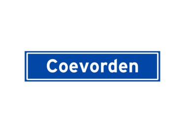 Coevorden, Hollandalıların isim levhasını izole etti. Hollanda 'dan şehir tabelası.