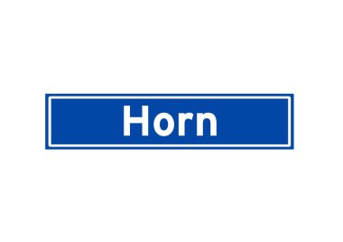 Horn, Hollandalı isim işaretini izole etti. Hollanda 'dan şehir tabelası.