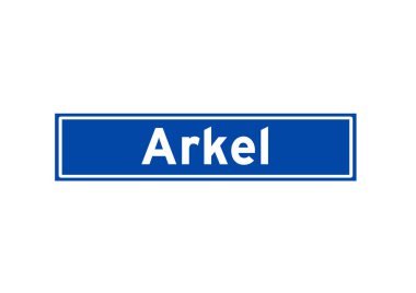 Arkel, Hollandalı isim işaretini izole etti. Hollanda 'dan şehir tabelası.
