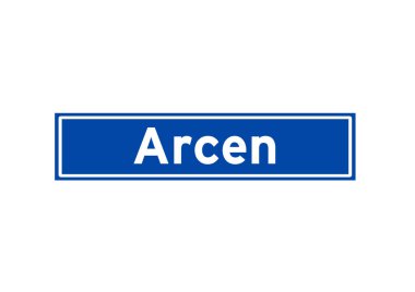 Arcen, Hollandalı isim işaretini izole etti. Hollanda 'dan şehir tabelası.