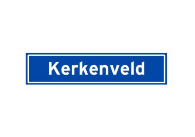 Kerkenveld, Hollandalı isim işaretini izole etti. Hollanda 'dan şehir tabelası.