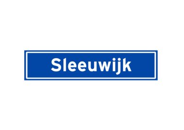 Sleeuwijk, Hollandaca isim işaretini izole etti. Hollanda 'dan şehir tabelası.