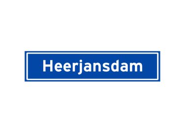Heerjansdam, Hollandalıların isim levhasını izole etti. Hollanda 'dan şehir tabelası.