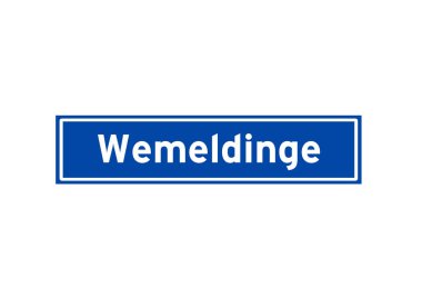 Wemeldinge Hollandalıların isim işaretini izole etti. Hollanda 'dan şehir tabelası.