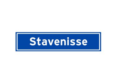 Stavenisse, Hollandalı isim işaretini izole etti. Hollanda 'dan şehir tabelası.