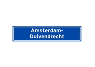 Amsterdam-Duivendrecht Hollanda isim işaretini izole etti