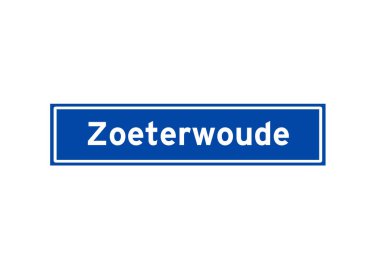 Zoeterwoude Hollandalıların isim işaretini izole etti. Hollanda 'dan şehir tabelası.