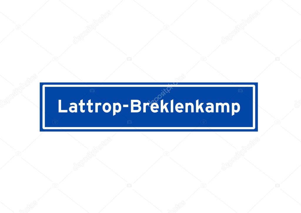 Lattrop-Breklenkamp isolated Dutch place name sign.