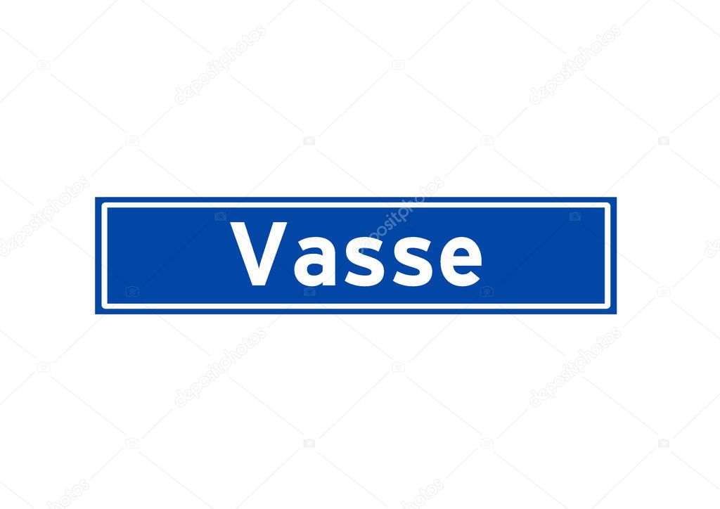 Vasse isolated Dutch place name sign. City sign from the Netherlands.