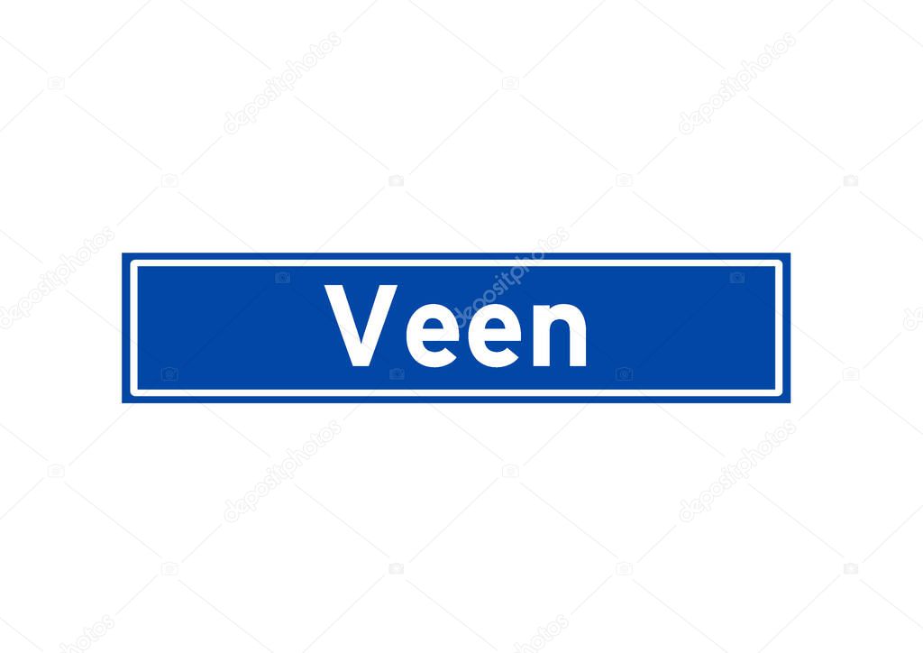 Veen isolated Dutch place name sign. City sign from the Netherlands.