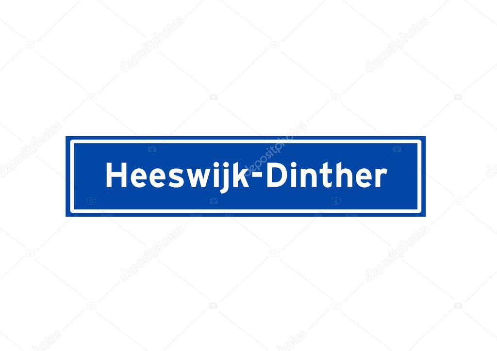 Heeswijk-Dinther isolated Dutch place name sign. City sign from the Netherlands.