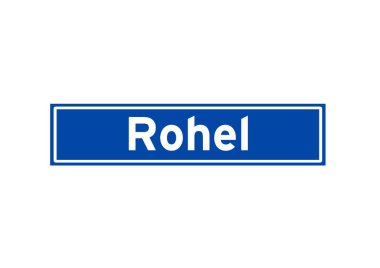 Rohel, Hollandalı isim işaretini izole etti. Hollanda 'dan şehir tabelası.