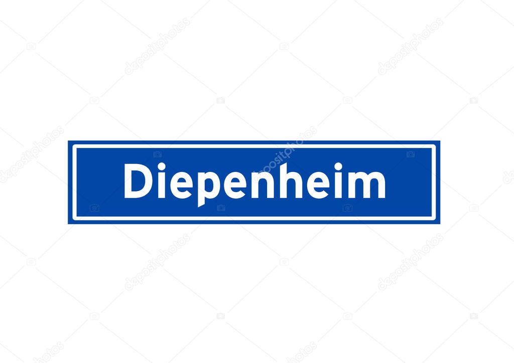 Diepenheim isolated Dutch place name sign. City sign from the Netherlands.