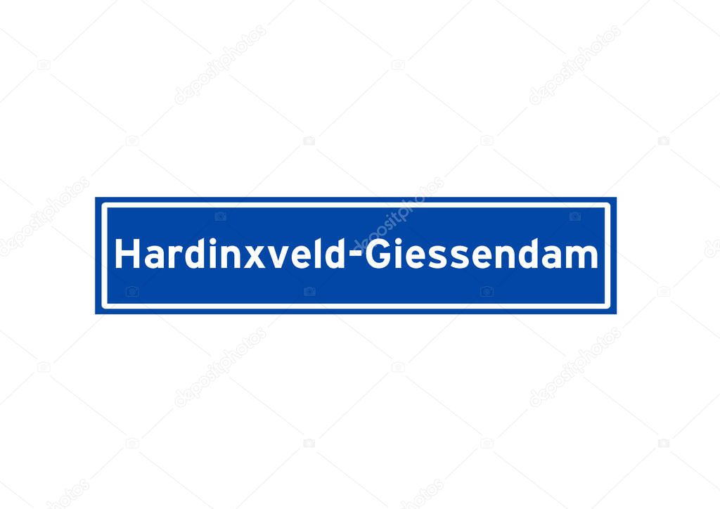 Hardinxveld-Giessendam isolated Dutch place name sign.