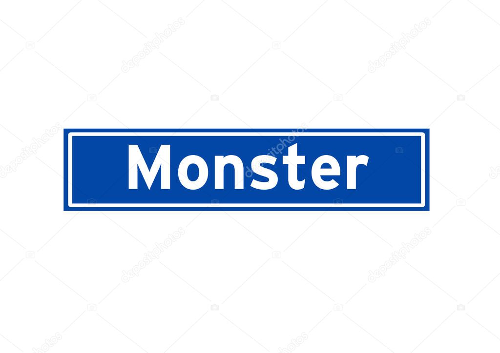Monster isolated Dutch place name sign. City sign from the Netherlands.