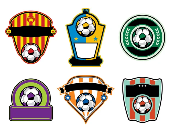 Soccer Football Badges and Labels — Stock Vector