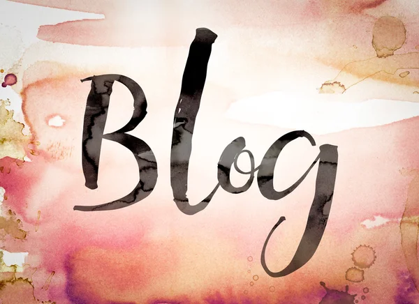 Blog Concept Watercolor Theme — Stock Photo, Image