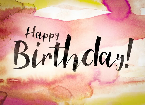 Happy Birthday Concept aquarel thema — Stockfoto