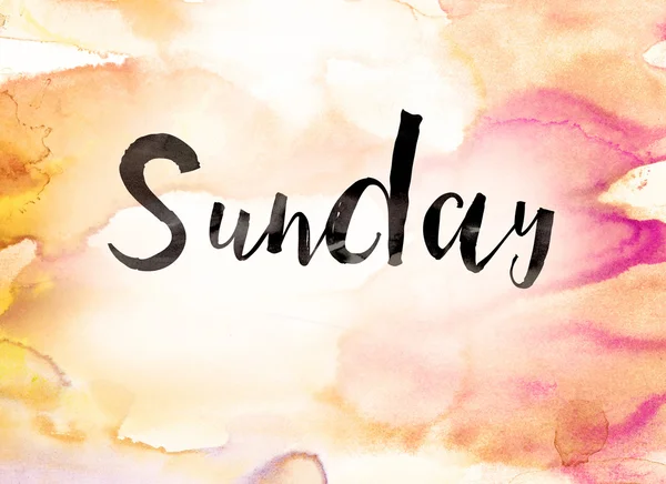 Sunday Concept Watercolor Theme — Stock Photo, Image