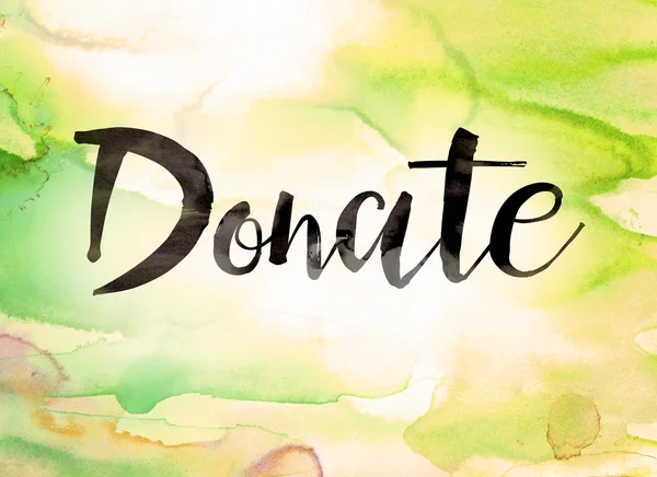 Donate Concept Watercolor Theme — Stock Photo, Image