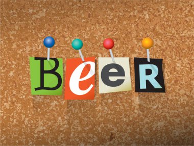 Beer Pinned Paper Concept Illustration