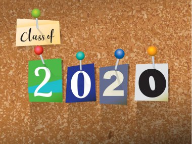 Class of 2020 Pinned Paper Concept Illustration clipart