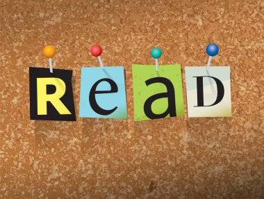 Okuma kağıt konsept illüstrasyon tutturulmuş