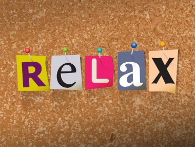 Sabitlenmiş kağıt konsept illüstrasyon sakin ol